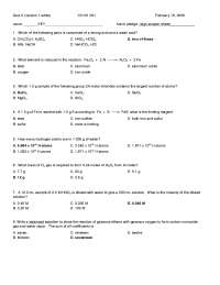 Quiz 2 with Solution for General Chemistry | CH 101 - Docsity