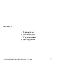Lecture Notes on Stress - Mechanics of Deformable Solids | ME 222