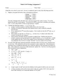 Writing Assignment 2 - Algebra II | MATH 1110 - Docsity