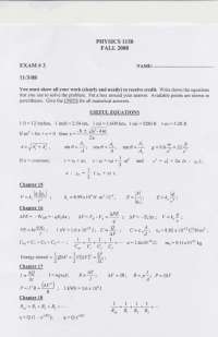 Exam 3 Solved - General Physics II - Fall 2008 | PHYS 1150 - Docsity