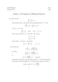Resolution of Assignment 5 on Differential Equations | MATH 1920 - Docsity