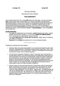 Essay Exam 2 - Rise of Sociological Theory | SOCI 4210