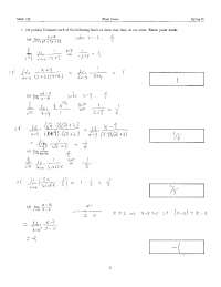 Past Final Exam Practice Problems on Calculus I - Spring 2001 | MTH 132 ...