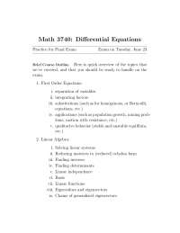 Questions for Final Exam - Differential Equations Linear Algebra | MATH ...