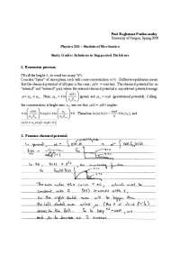 Statistical Mechanics Study Guide: Solutions to Problems in Physics 353 - Prof. Raghuveer 