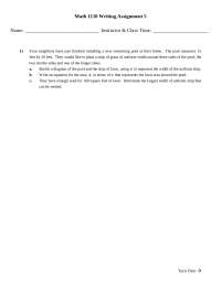 Writing Assignment 5 - Algebra II | MATH 1110 - Docsity