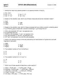 Quiz 3 with Periodic Table - General Chemistry | CH 101 - Docsity