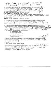 36 MCQs with Answer Final Exam - General Physics I | PH 101 - Docsity