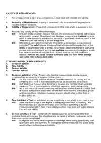 Validity & Reliability in Psychological Research: Understanding Validity Types