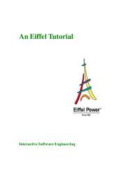 Project for An Eiffel Tutorial - Organization Programming Language ...