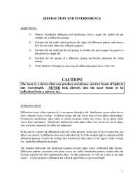 Diffraction and Interference - Introduction Physics Lab II | PHY 252 ...