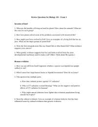 Review Questions for Exam 3 - Principles of Biology I | BIO 101 - Docsity