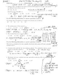 Final Exam Solved - Introduction to Statistics - Fall 2006 | STAT 1222 ...