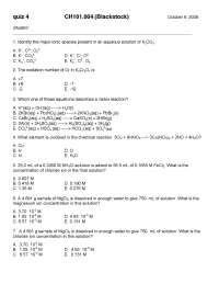 11 Multiple Choice Questions - Quiz 4 | General Chemistry | CH 101 ...
