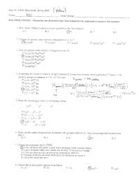 Quiz 3 with Solutions - General Chemistry | CH 101 - Docsity
