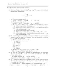 Practice Final Solutions - Introduction to Probability and Statistics ...