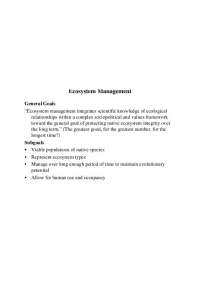 Ecosystem Management - Lecture Notes | ESP 172