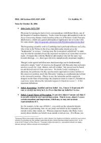 Introduction to Philosophy - Lecture Notes | PHIL 100