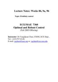 H-Infinity Control - Optimal and Robust Control | MAE 7360