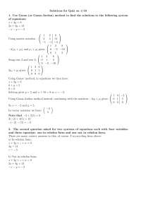 Solutions for Quiz - Calculus III | MATH 210 - Docsity