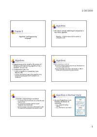 Algorithms and Programming Languages - Lecture Slides | CS 1030