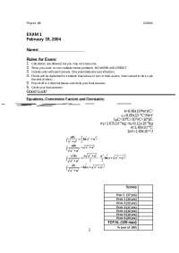 Physics 4B Exam 1, February 19, 2004