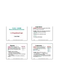 1.1 Propositional Logic - Lecture Slides | CS 2233