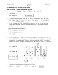 Exam 2 with Answer Key - General College Chemistry I | CHEM 112 - Docsity