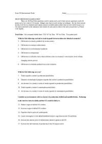 International Trade - Midterm Exam 1 | ECON 37000