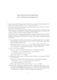 Data Structures and Algorithms: Key to Homework Assignment 9 - Graph Theory
