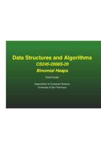 Lecture Slides on Binomial Heaps - Data Structures and Algorithms | CS 112