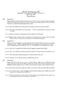 Midterm Exam 1 Questions - Public Finance and Public Policy | ECON 454