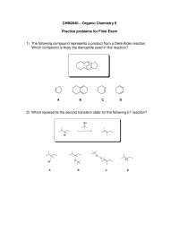 Practice Problems for Final Exam - Organic Chemistry II | CHM 2840 ...