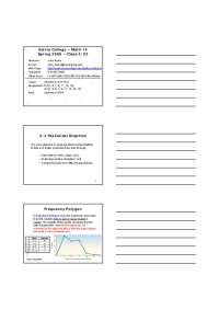 Statistical Graphs and Measures of Center in Sierra College Math 13 - Prof. John Burke
