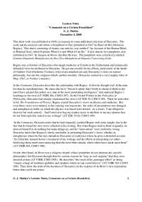 Comments on a Certain Broadsheet - Lecture Notes | PHI 143