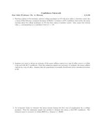 Confidence Intervals - Introduction to Statistics | STAT 1222 - Docsity