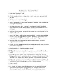 Water-Related Study Questions for Lecture 7a