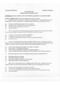 Midterm Exam | Globalization and Capital Markets | ECON 442