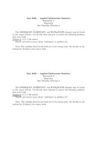 Homework 3 Sample Questions - Applied Multivariate Statistics | STAT 5600