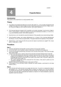 Experiment 4: Projectile Motion | PHYS 0002A