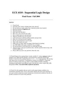 ECE 4110 - Sequential Logic Design Exam, Fall 2004