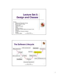 Design and Classes - Software Lifecycle - Lecture Slides | CMSC 131 ...