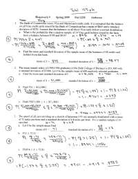 Homework 9 Answer Key | Elements of Statistics I | STAT 1220 - Docsity