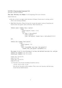 CS 3721 Lab: Currying in Scheme - Sorting Functions and Currying - Prof. Jeffery Von Ronne