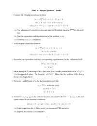 Sample Questions for Exam 2 - Applied Partial Differential Equations ...