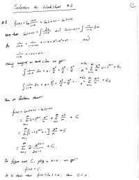 Solutions for Worksheet 2 - Calculus III | MATH 253 - Docsity