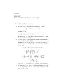 Solved Problems on Elementary Functions - Assignment 2 | MATH 112 - Docsity