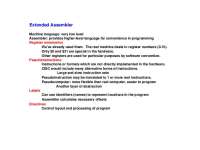 Extended Assembler - Lecture Slides | CMSC 311