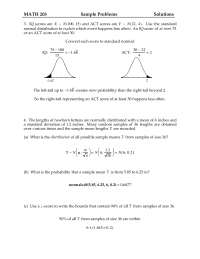 3 Sample Problems on Statistics with Solution | MATH 203 - Docsity