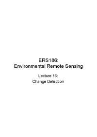 Lecture Notes on Change Detection - Environmental Remote Sensing | ERS 186